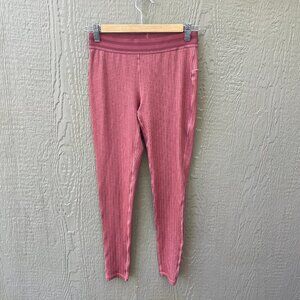 Prana Leggings Women's Small  Ribbed‎ Active Rust Red Stretch Leggings